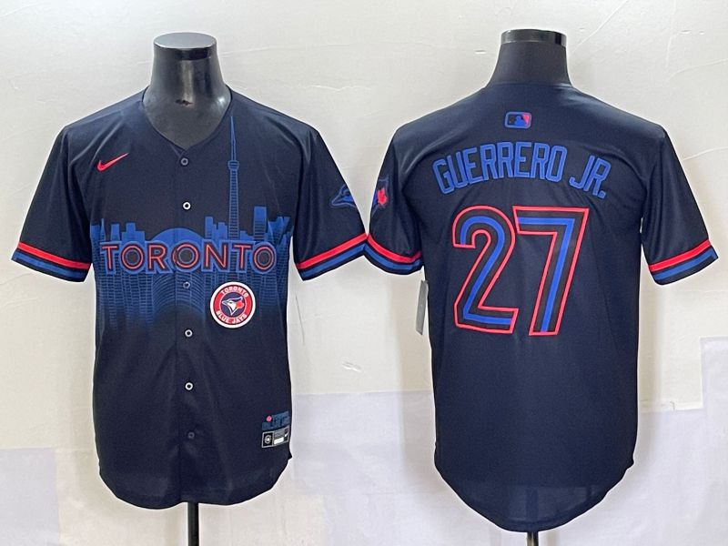 Men 2025 Toronto Blue Jays #27 Guerrero jr Black Joint Name Nike MLB Jersey style 7->toronto blue jays->MLB Jersey